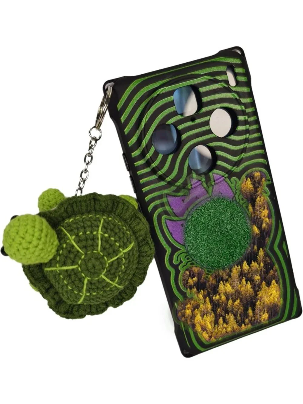Cute Handmade Crochet Keychain & Coin Purse Charm for Girls - Turtle Design